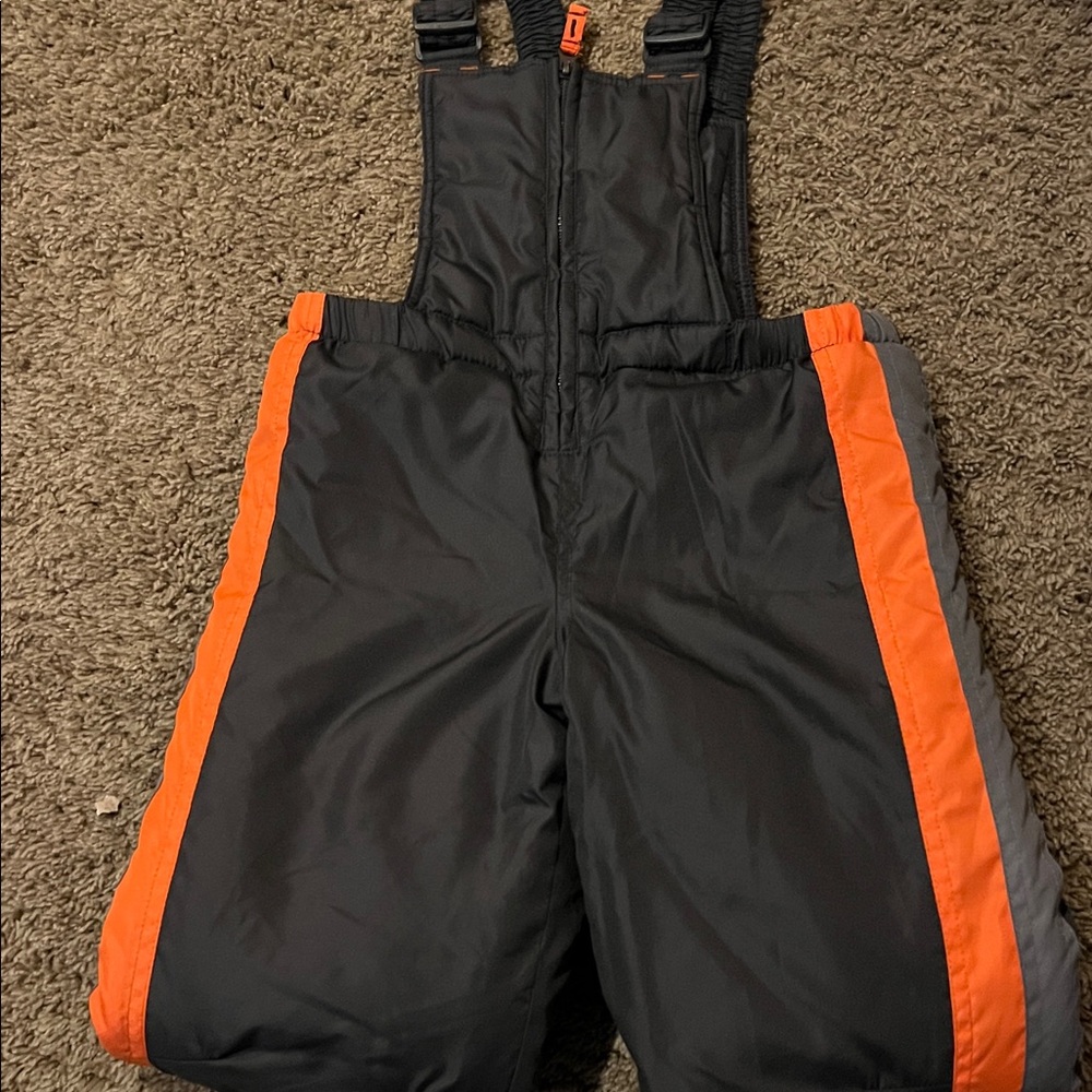 Pacific Trails Kids Black and Orange Snow Bib